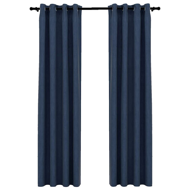 Vidaxl Vorhänge Leinen sehen verdammte Augen aus 2 St 140x225 cm blau