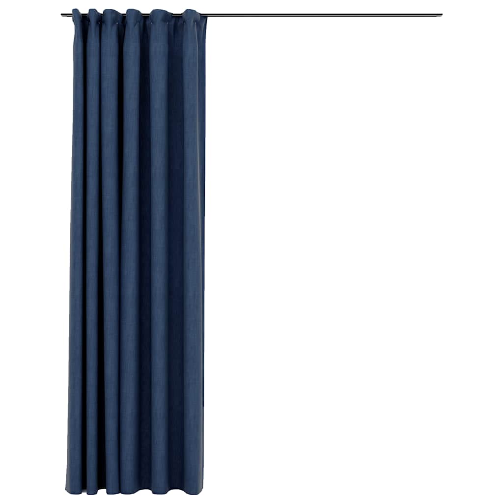 VIDAXL -Vorhang -Leinen sehen mit Haken 290x245 cm blau aus.