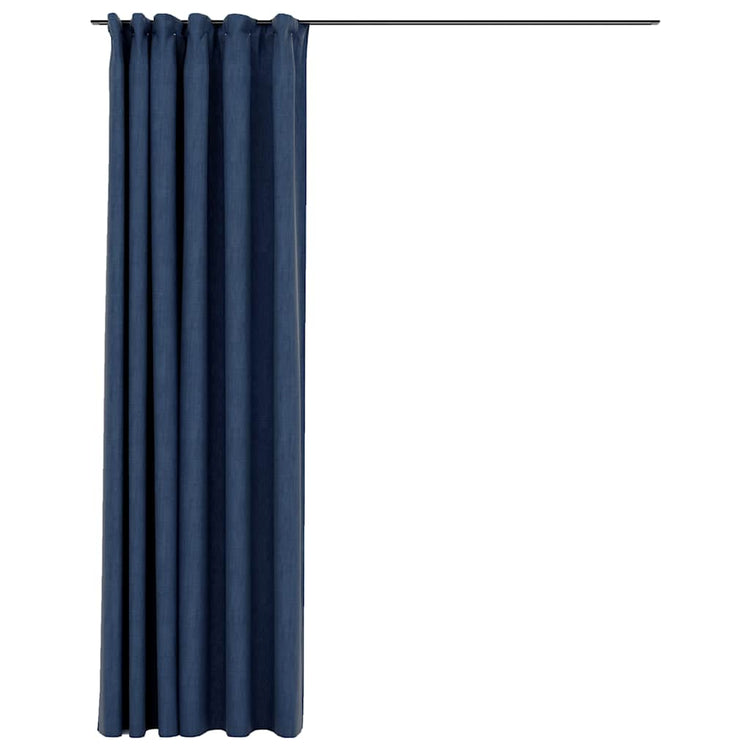 VIDAXL -Vorhang -Leinen sehen mit Haken 290x245 cm blau aus.