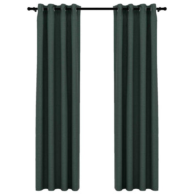 Vidaxl Vorhänge Leinen sehen verdammt schädliche Augen aus 2 St 140x225 cm Grün