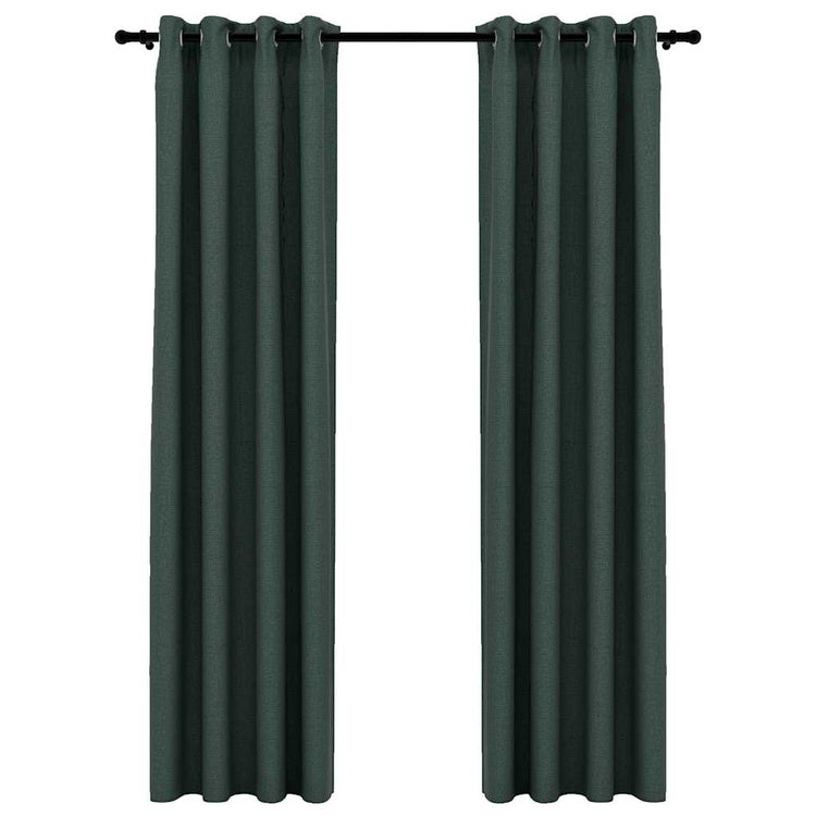 Vidaxl Vorhänge Leinen sehen verdammt schädliche Augen aus 2 St 140x225 cm Grün