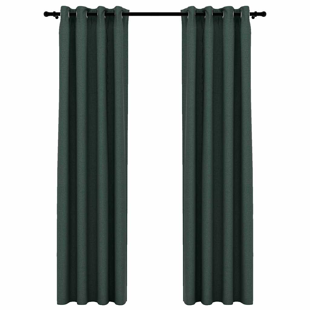 Vidaxl Vorhänge Leinen sehen verdammt schädliche Augen aus 2 St 140x245 cm Grün