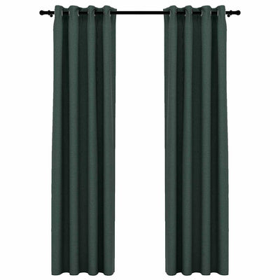 Vidaxl Vorhänge Leinen sehen verdammt schädliche Augen aus 2 St 140x245 cm Grün