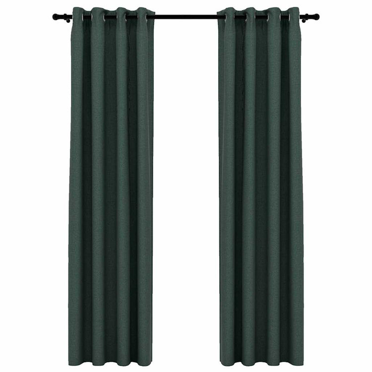 Vidaxl Vorhänge Leinen sehen verdammt schädliche Augen aus 2 St 140x245 cm Grün