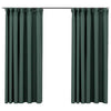 Vidaxl Vorhänge Leinen -Look Blackout Haken 2 ST 140x175 cm Grün