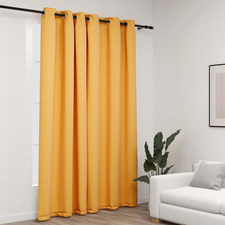 Vidaxl Vorhang Leinen sehen mit den Augen 290x245 cm Gelb verdammt aus