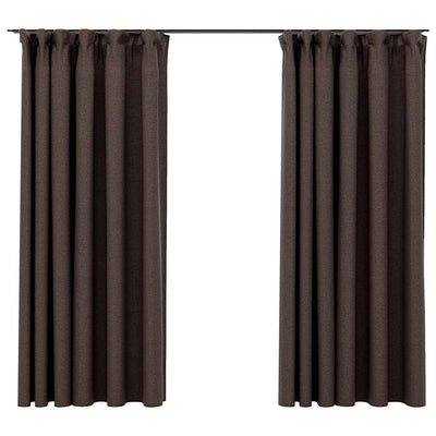 VIDAXL -Vorhänge aussehen verdammt Haken 2 ST 140x175 cm Taupe