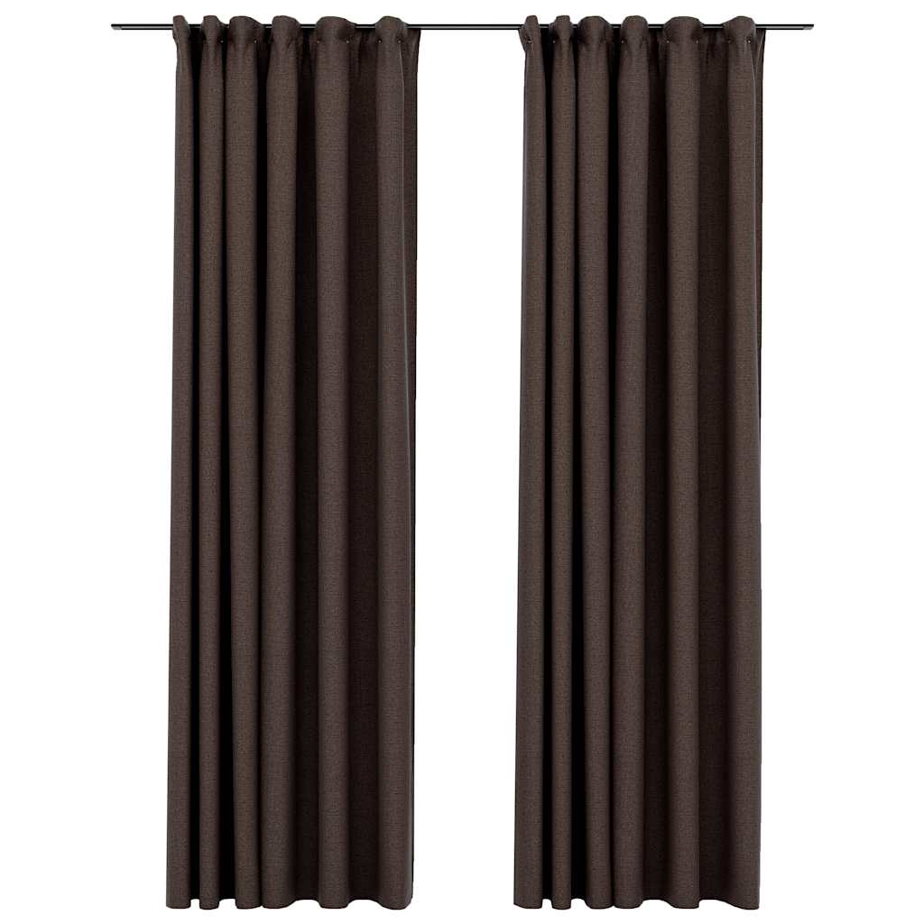 VIDAXL -Vorhänge aussehen, verdammt noch mal Haken 2 ST 140x225 cm Taupe