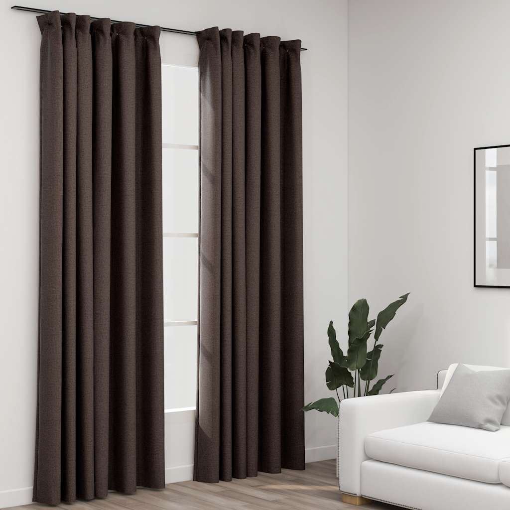 VIDAXL -Vorhänge aussehen, verdammt noch mal Haken 2 ST 140x225 cm Taupe