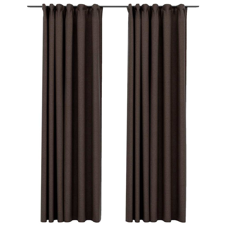 VIDAXL -Vorhänge aussehen verdammt Haken 2 ST 140x245 cm Taupe