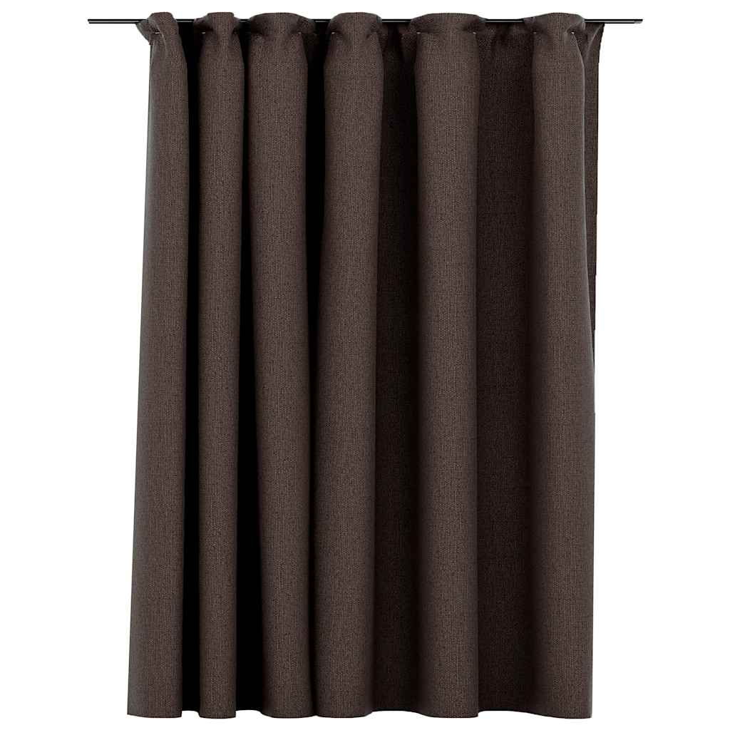 Vidaxl Curtain -Leinen sehen mit Haken 290x245 cm Taupe verdammt aus