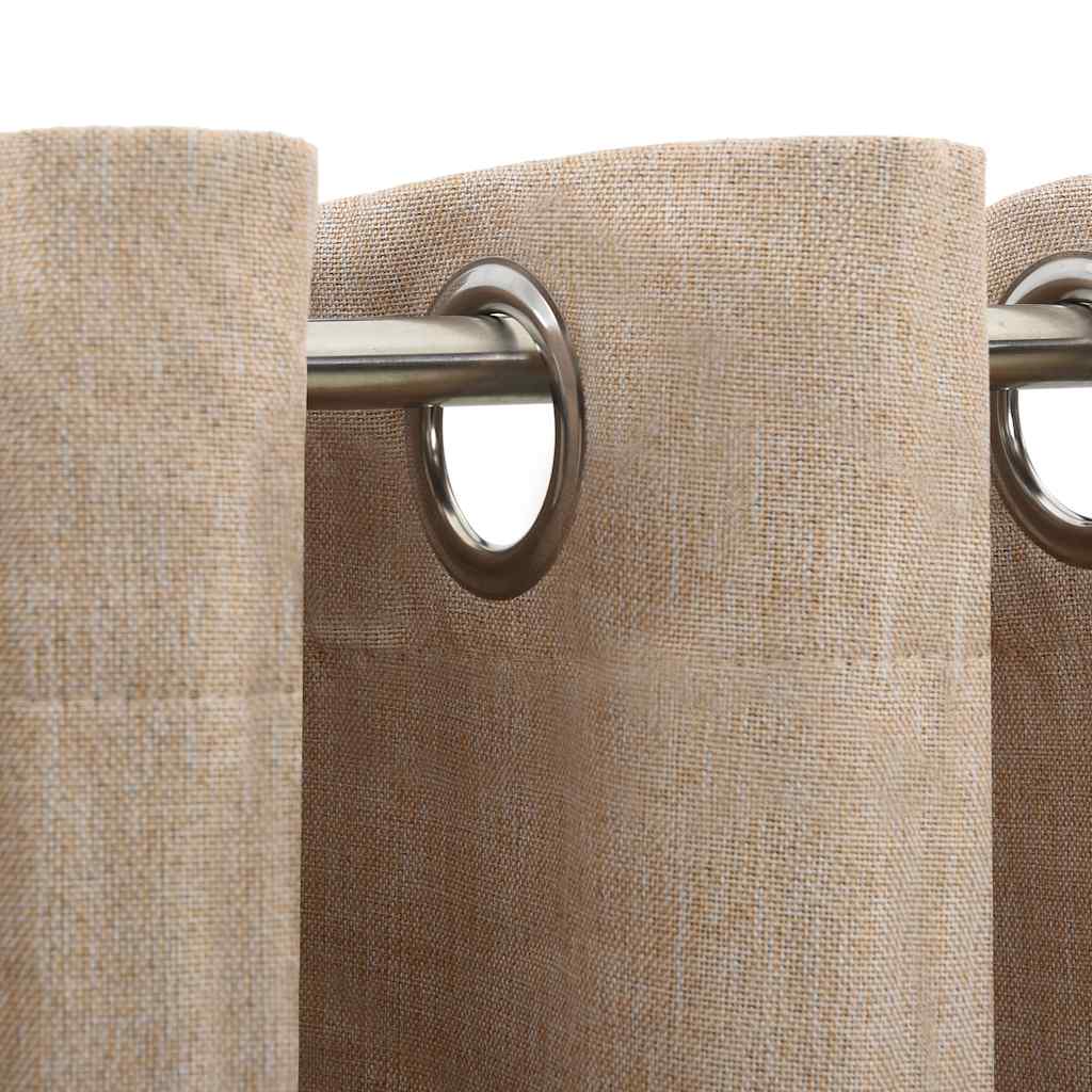 Vidaxl Vorhänge Leinen sehen verdammte Augen aus 2 St 140x175 cm Beige