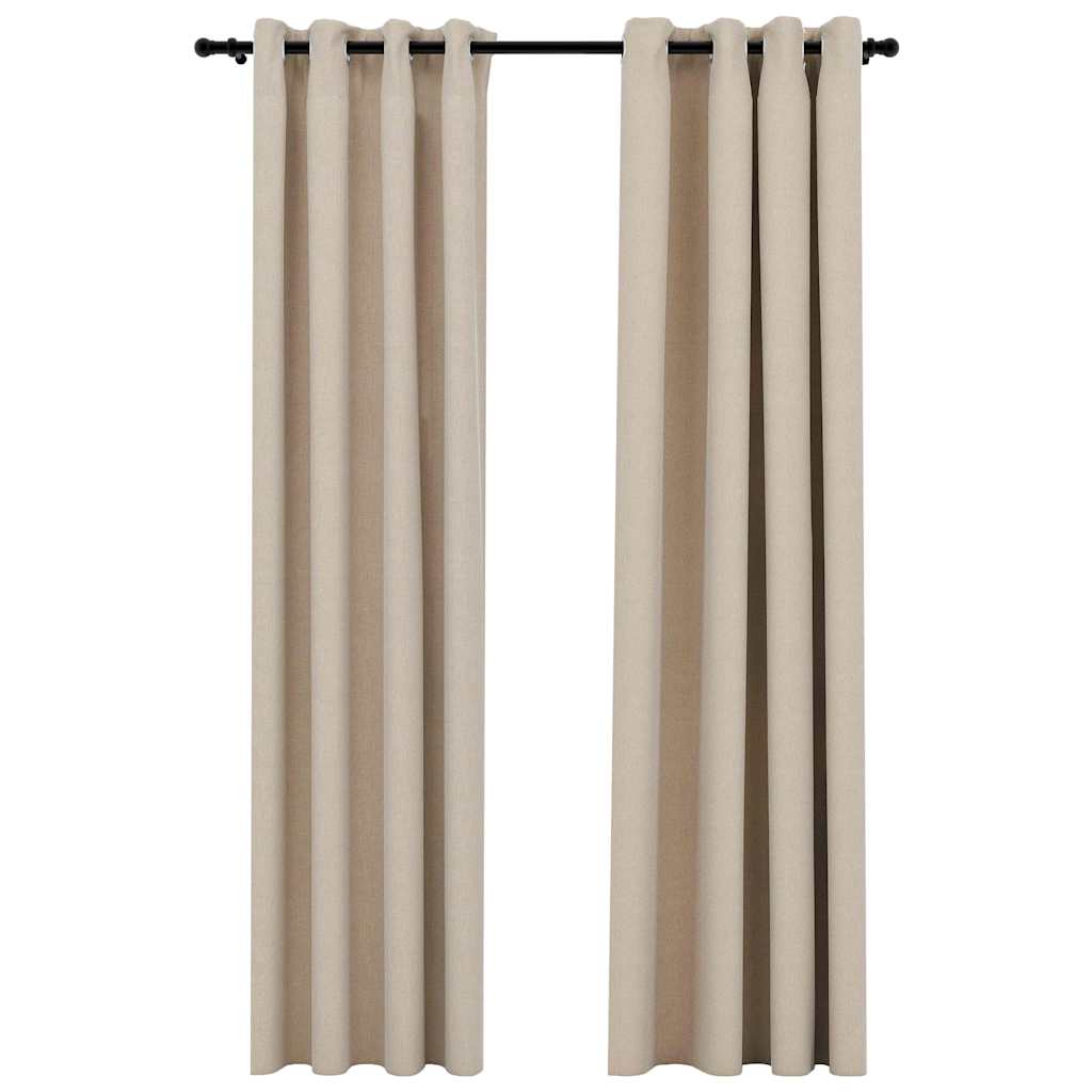 Vidaxl Vorhänge Leinen sehen verdammte Augen aus 2 St 140x245 cm Beige