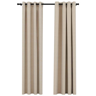 Vidaxl Vorhänge Leinen sehen verdammte Augen aus 2 St 140x245 cm Beige