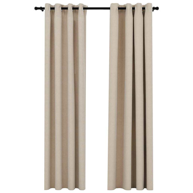 Vidaxl Vorhänge Leinen sehen verdammte Augen aus 2 St 140x245 cm Beige