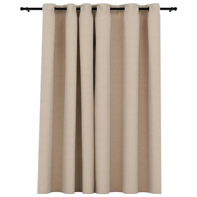 Vidaxl Curtain -Leinen sehen mit Augen 290x245 cm Beige verdammt aus