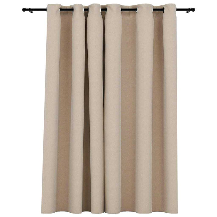 Vidaxl Curtain -Leinen sehen mit Augen 290x245 cm Beige verdammt aus