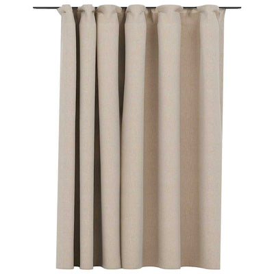 Vidaxl Curtain -Leinen sehen mit Hooks 290x245 cm Beige verdammt aus