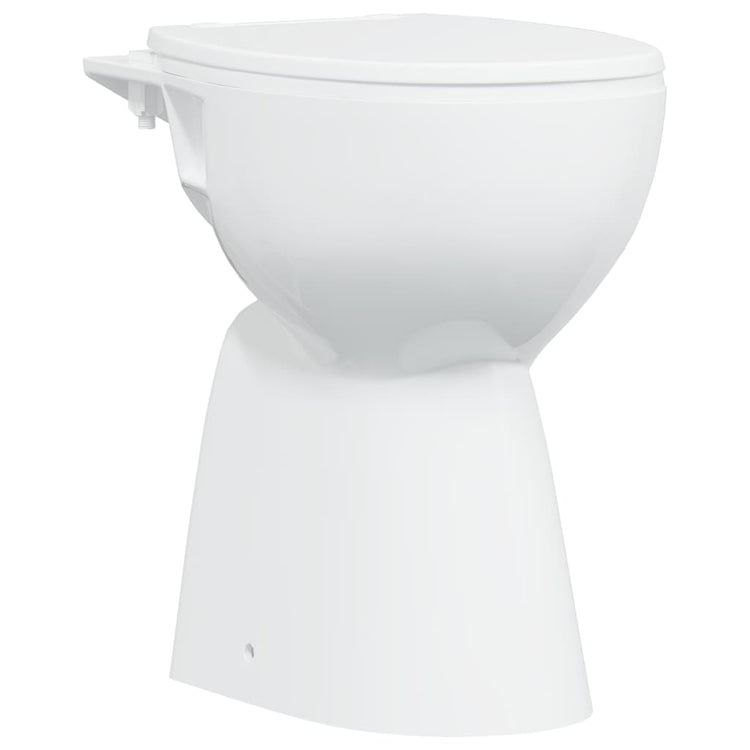 Vidaxl-Toilette erhöht 7 cm weich-close-bandloser Keramik Weiß