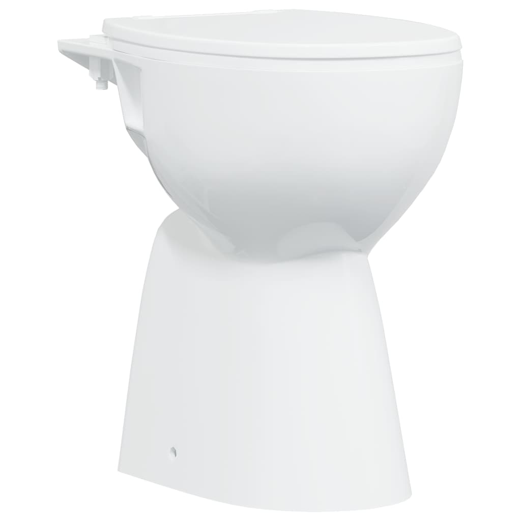 Vidaxl-Toilette erhöht 7 cm weich-close-bandloser Keramik Weiß