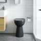 Vidaxl-Toilette erhöht 7 cm weiche, borgendere Keramikschwarz