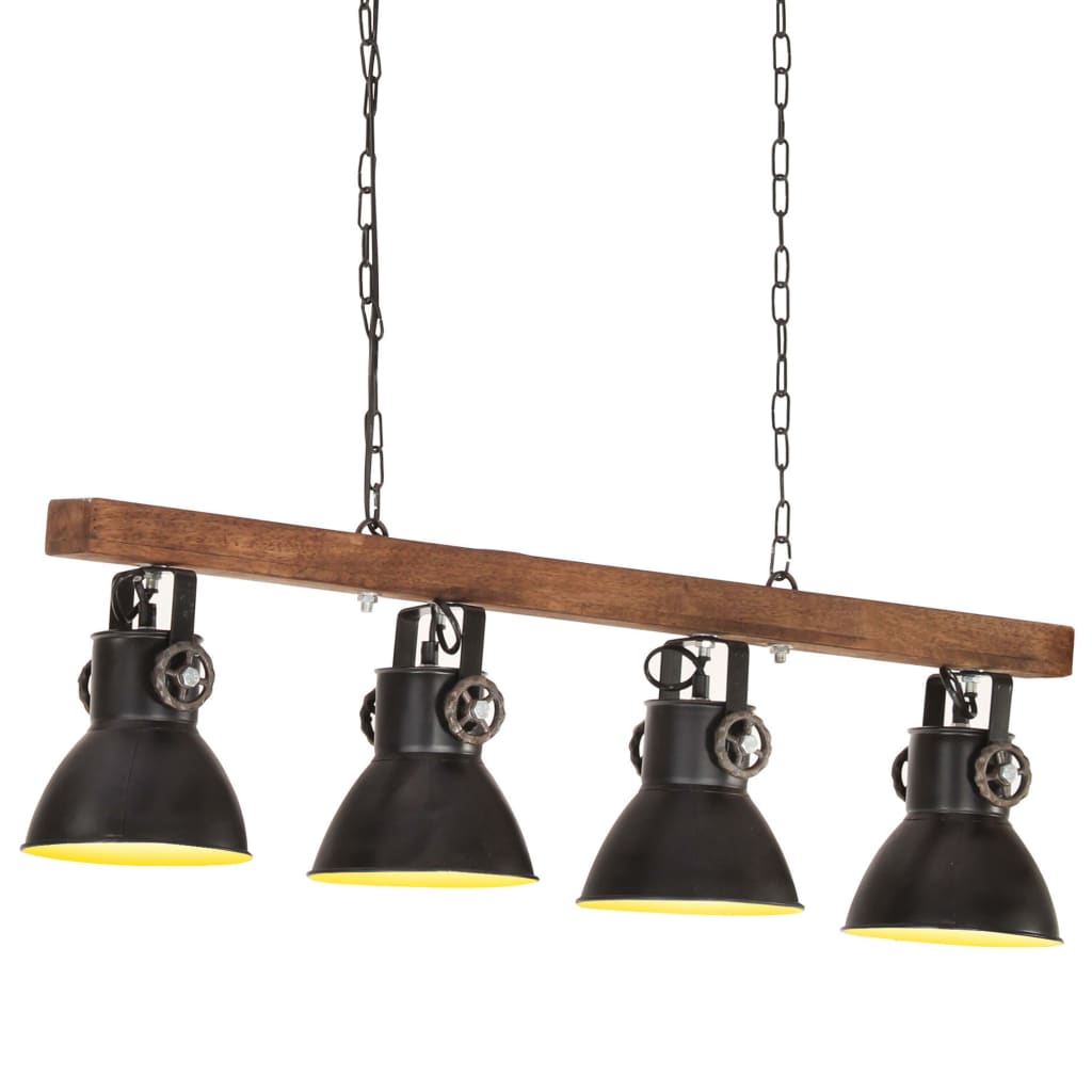 Vidaxl Deckenlampe Industrial E27 Mangohout Schwarz