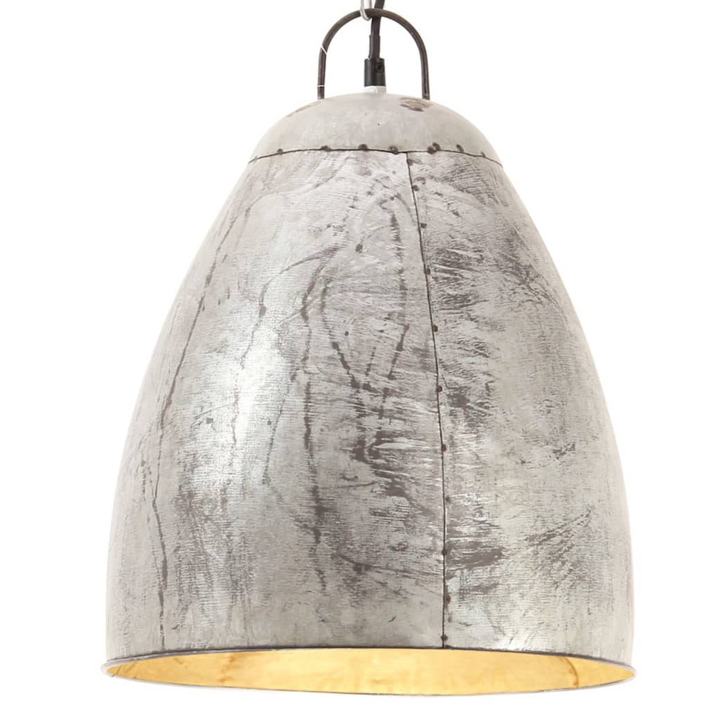 Vidaxl Hanging Lamp Industrial um 25 W E27 32 cm Silberfarbe