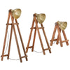 VIDAXL -Stehlampen 3 ST E27 Solid Mangowood Messing gefärbt