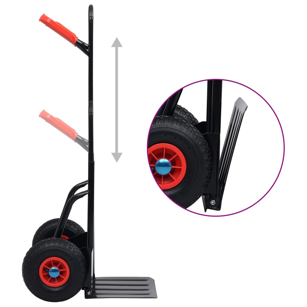 Vidaxx Teleskop-Sackkarre 200 kg Schwarz und Rot