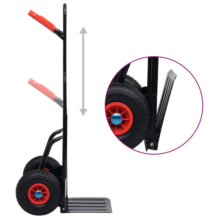 Vidaxx Teleskop-Sackkarre 200 kg Schwarz und Rot