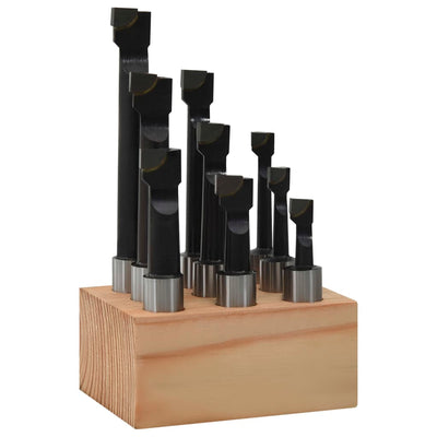 Vidaxl -Bohrungen 9 Sts mit Holzbasis 12 mm