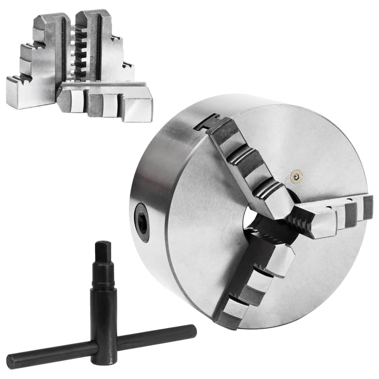 VIDAXL -Klauenplatte mit 3 Becken selbst -Zentrieren von 160 mm Stahl