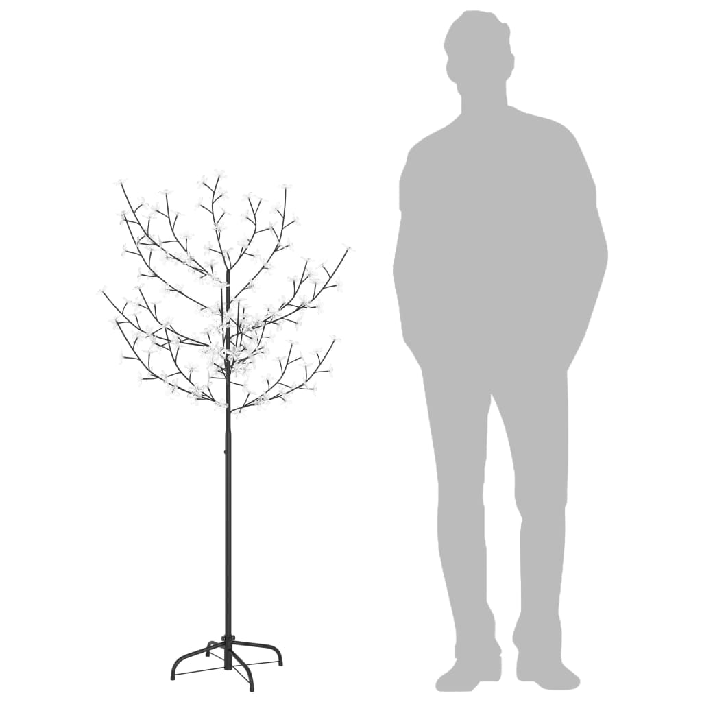 Vidaxl Weihnachtsbaum 120 LEDs warmes weißes Licht Kirschblüten 150 cm