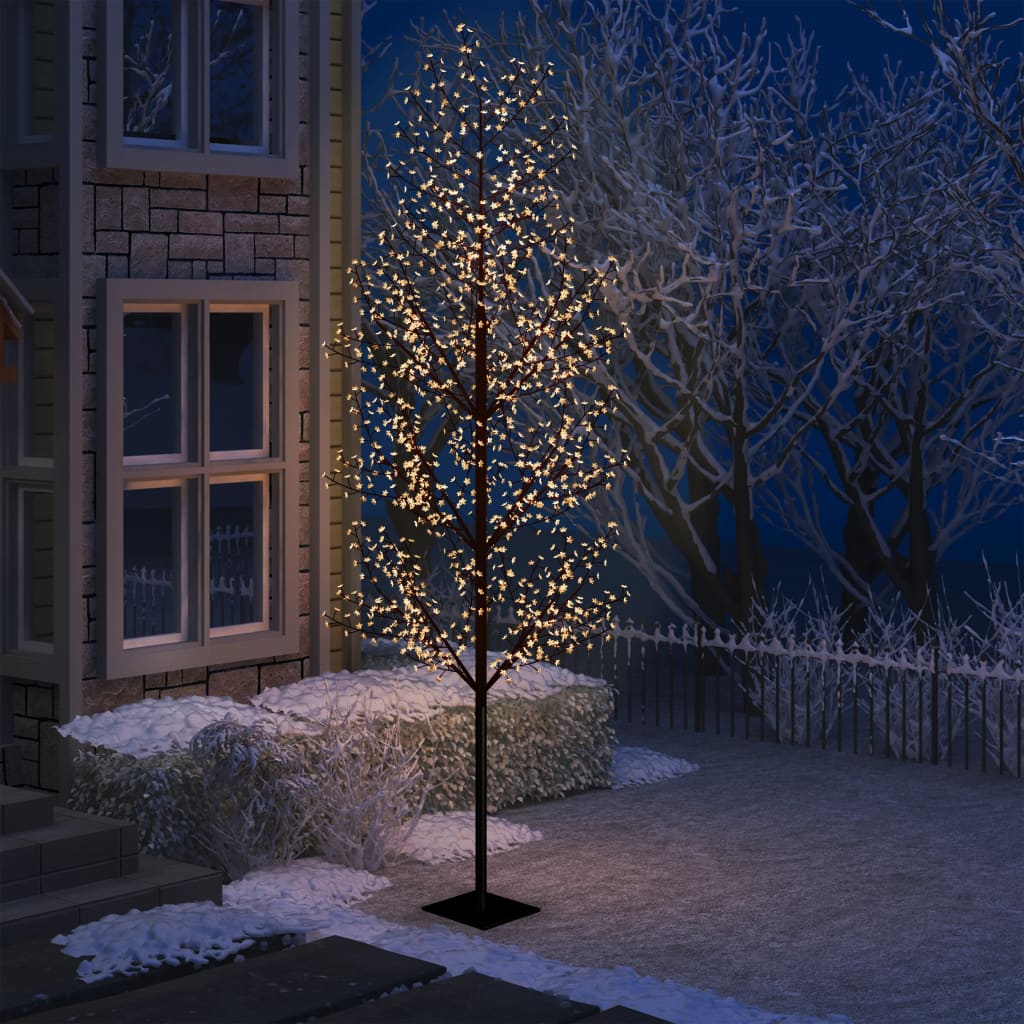 Vidaxl Weihnachtsbaum 1200 LEDs warmes weißes Licht Kirschblüten 400 cm