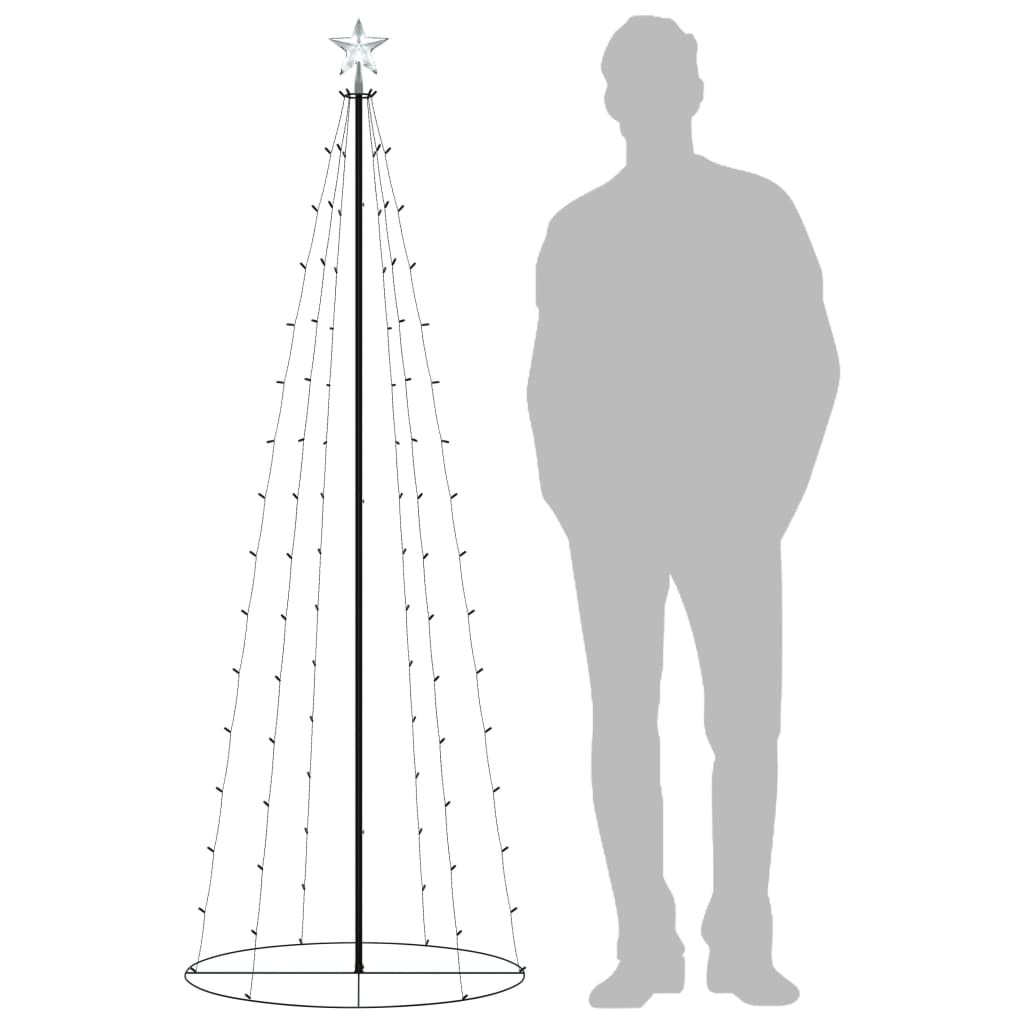 Vidaxl KegelKERSTBOOM 100 warm -weiße LEDs 70x180 cm