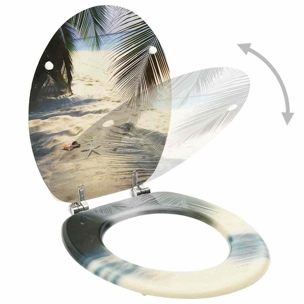 Vidaxl Toilettensitz mit Deckel Beach MDF