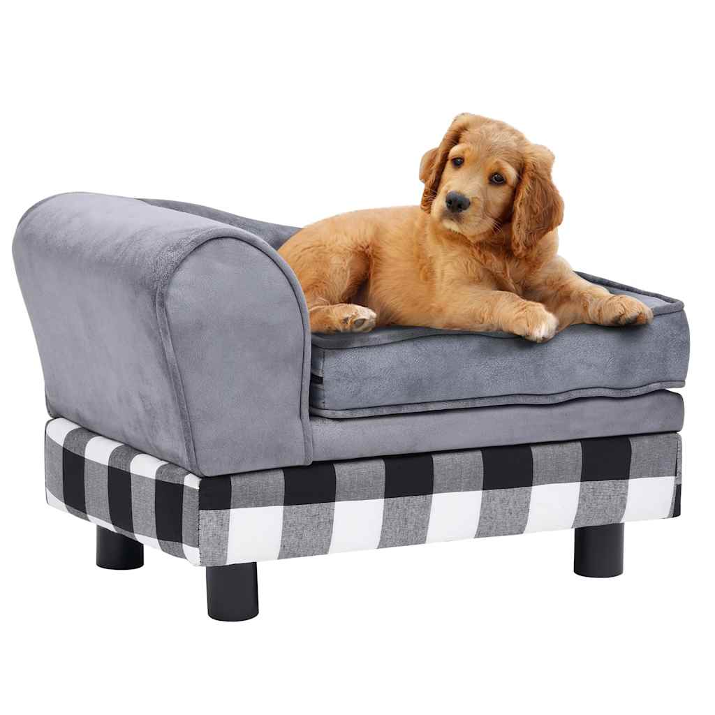 Vidaxl Hundebank 57x34x36 cm Plüsch grau