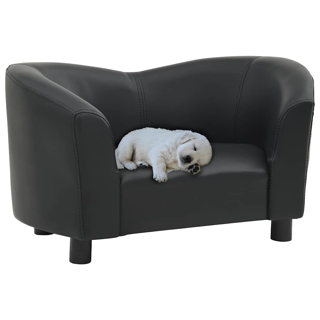 Vidaxl Hundebank 67x41x39 cm künstliches Leder schwarz