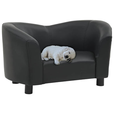Vidaxl Hundebank 67x41x39 cm künstliches Leder schwarz