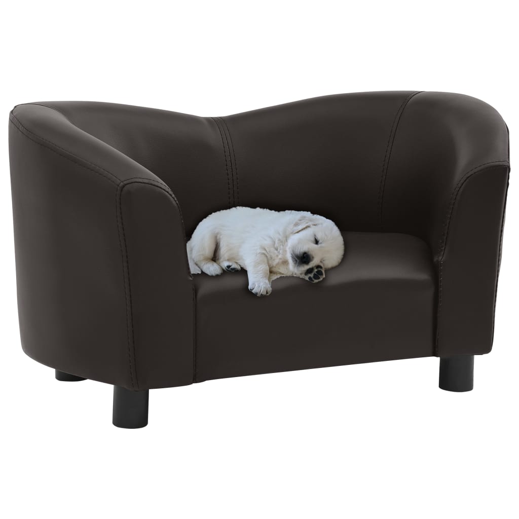 Vidaxl Hundebank 67x41x39 cm künstliches Lederbraun