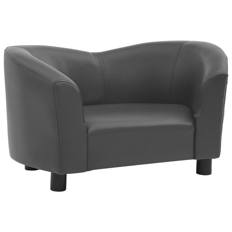 Vidaxl Hundebank 67x41x39 cm künstliches Ledergrau grau