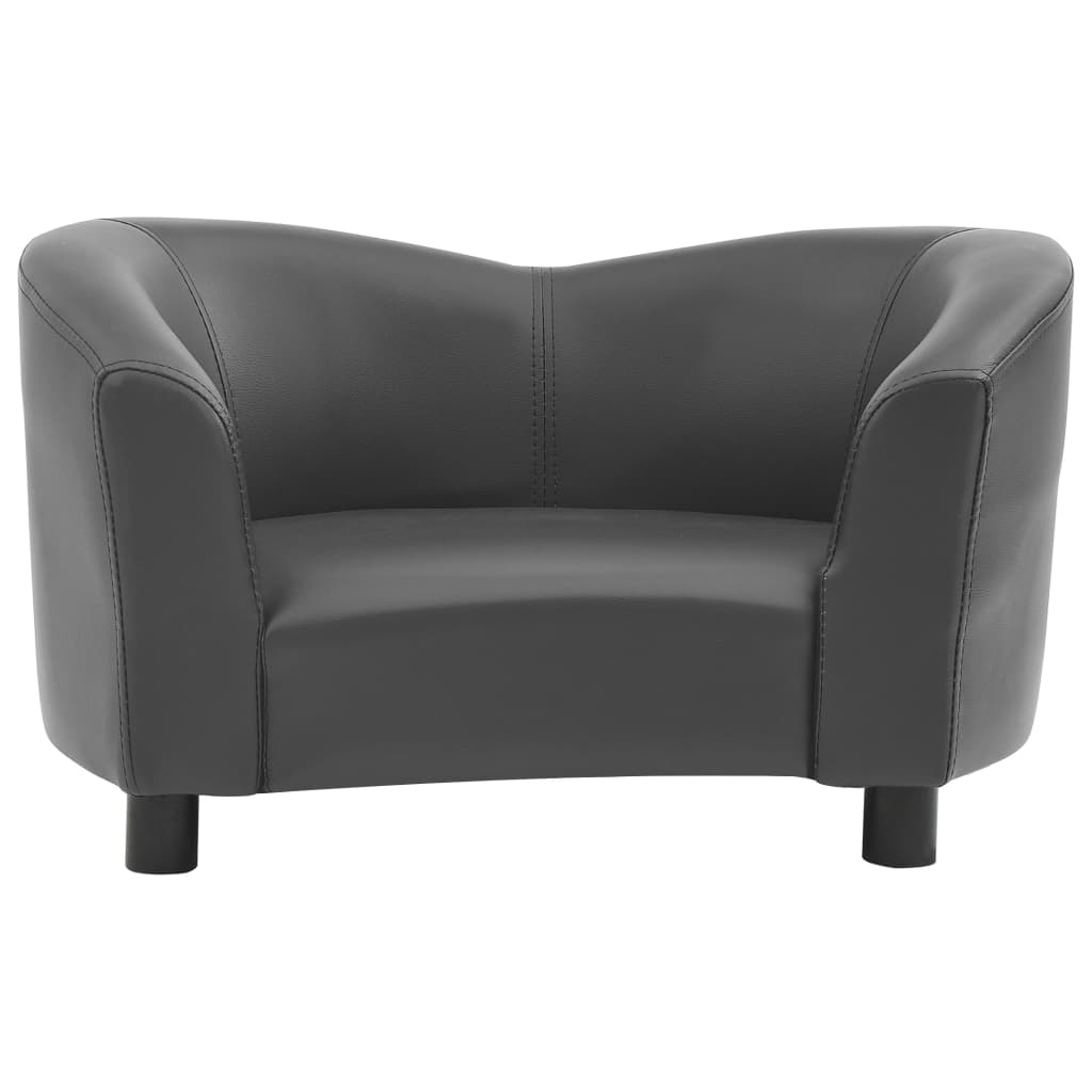 Vidaxl Hundebank 67x41x39 cm künstliches Ledergrau grau