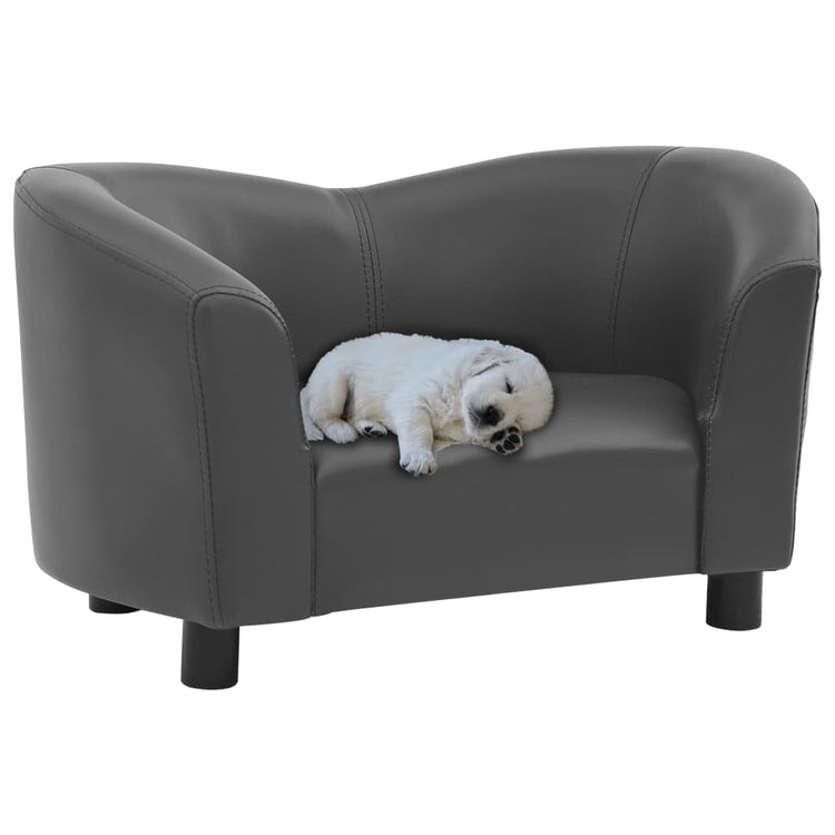 Vidaxl Hundebank 67x41x39 cm künstliches Ledergrau grau