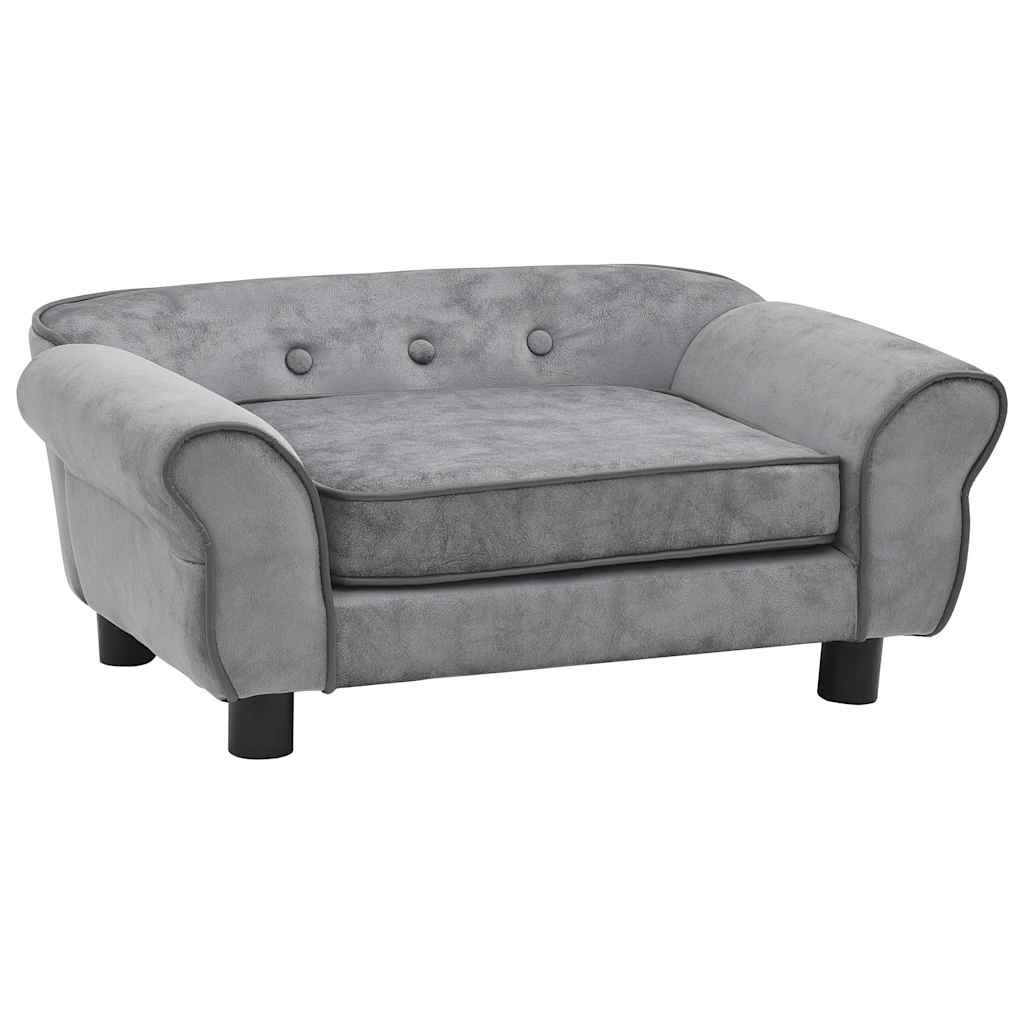 Vidaxl Hundebank 72x45x30 cm Plüschgrau