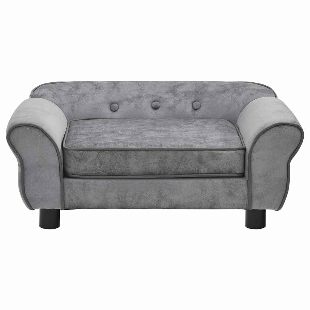 Vidaxl Hundebank 72x45x30 cm Plüschgrau