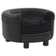 Vidaxl Hundebank 48x48x32 cm Plüsch und künstliches Leder schwarz