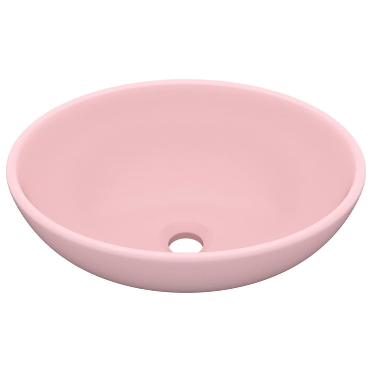 VIDAXL WASHBAIN OVAL 40x33 cm Keramik Sole Pink