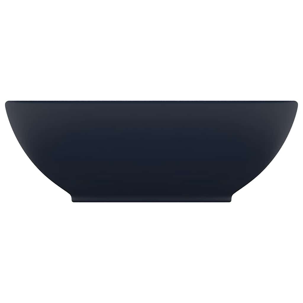 Vidaxl Washbeasin Oval 40x33 cm Keramik Matt Dunkelblau