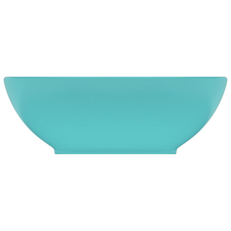 VIDAXL WASHBAIN OVAL 40x33 cm Keramik Matt Hellgrün