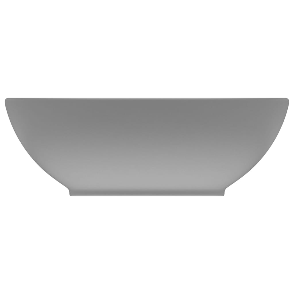 VIDAXL WASHBAIN OVAL 40x33 cm Keramik Matt Hellgrau